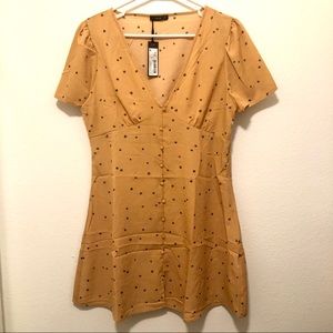 Cotton On Deep V Puff Sleeve Mini Dress